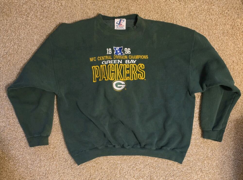 Vintage Logo Athletic NFL Green Bay Packers 1996 NFC Champions Sweatshirt Sz XL